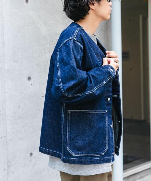 セール】FORK&SPOON JFデニムノーカラージャケット（デニム