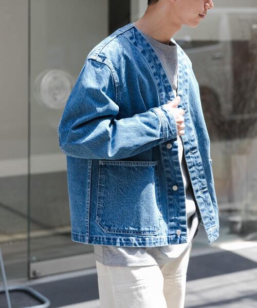 セール】FORK&SPOON JFデニムノーカラージャケット（デニムジャケット