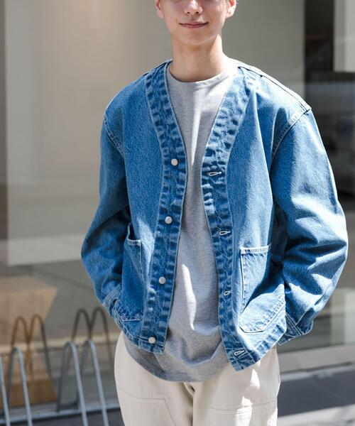 FORK&SPOON（フォークアンドスプーン）の「FORK&SPOON　JFデニムノーカラージャケット（デニムジャケット・メンズ・ワンウォッシュ/ブルー系その他・4/5）」の19枚目の写真