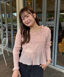 シャーリング」に該当するレディースのシャツ/ブラウス（ピンク/桃色系