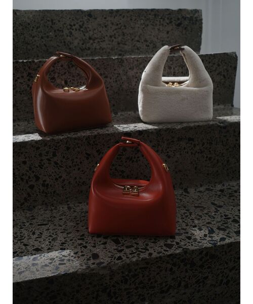 LAGUNAMOON（ラグナムーン）の「【SINBONO】Crossbody Bag（ハンドバッグ・レディース・アイボリー/ブラウン/レッド・FREE）」の5枚目の写真