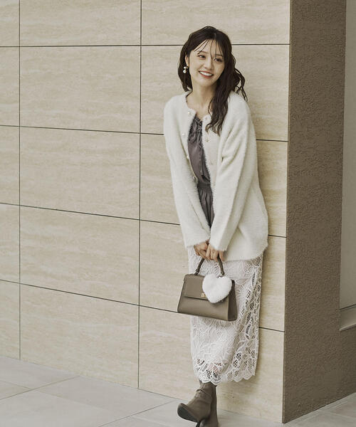 PROPORTION BODY DRESSING（プロポーションボディドレッシング）の「【青島心さん着用】フェザージャコット / 1215255901（テーラードジャケット・レディース・グレー/ホワイト系その他/ベージュ/オフホワイト・MEDIUM/SMALL）」の6枚目の写真