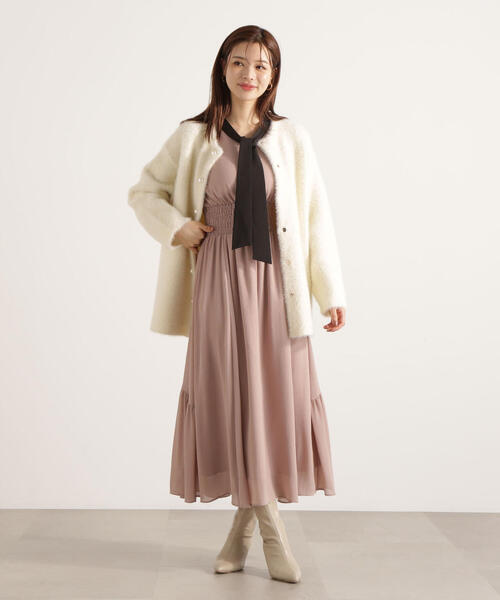 PROPORTION BODY DRESSING（プロポーションボディドレッシング）の「【青島心さん着用】フェザージャコット / 1215255901（テーラードジャケット・レディース・グレー/ホワイト系その他/ベージュ/オフホワイト・MEDIUM/SMALL）」の11枚目の写真