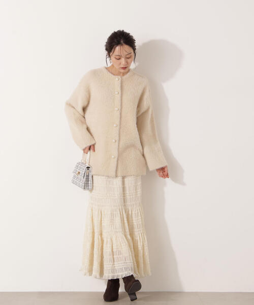 PROPORTION BODY DRESSING（プロポーションボディドレッシング）の「【青島心さん着用】フェザージャコット / 1215255901（テーラードジャケット・レディース・グレー/ホワイト系その他/ベージュ/オフホワイト・MEDIUM/SMALL）」の14枚目の写真