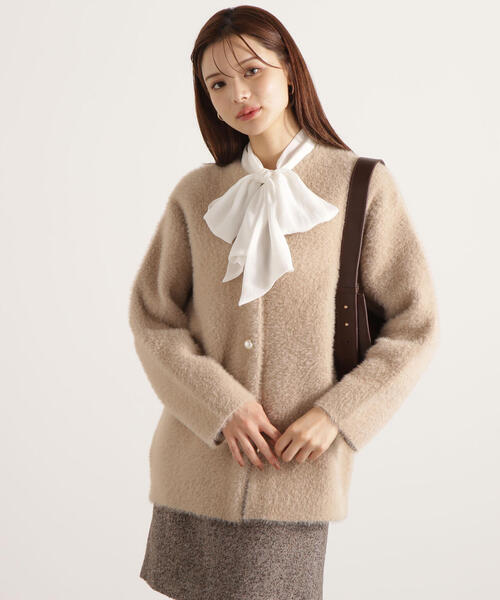 PROPORTION BODY DRESSING（プロポーションボディドレッシング）の「【青島心さん着用】フェザージャコット / 1215255901（テーラードジャケット・レディース・グレー/ホワイト系その他/ベージュ/オフホワイト・MEDIUM/SMALL）」の18枚目の写真