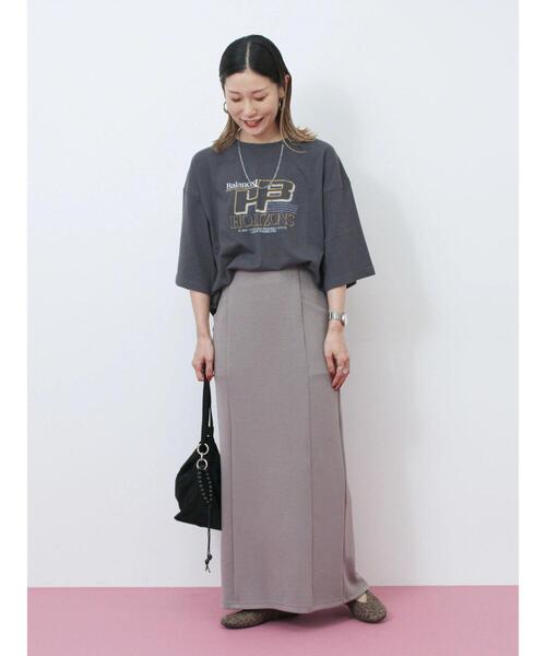 Samansa Mos2 blue（サマンサモスモスブルー）の「ヴィンテージ風プリントTシャツ（Tシャツ/カットソー・レディース・ブラウン/チャコールグレー/ライトベージュ・F）」の12枚目の写真