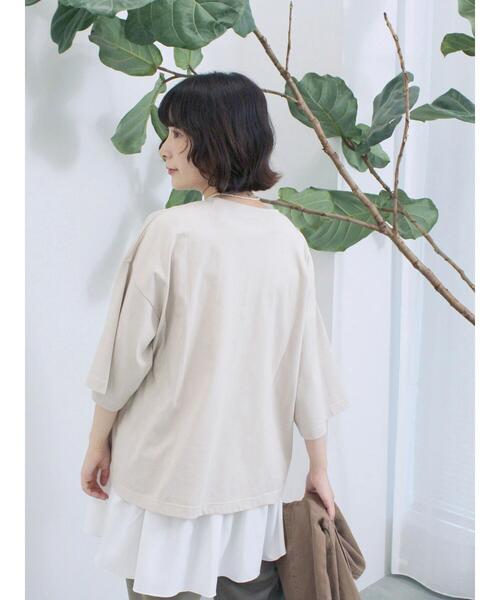 Samansa Mos2 blue（サマンサモスモスブルー）の「ヴィンテージ風プリントTシャツ（Tシャツ/カットソー・レディース・ブラウン/チャコールグレー/ライトベージュ・F）」の17枚目の写真