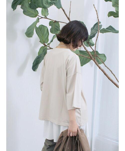 Samansa Mos2 blue（サマンサモスモスブルー）の「ヴィンテージ風プリントTシャツ（Tシャツ/カットソー・レディース・ブラウン/チャコールグレー/ライトベージュ・F）」の18枚目の写真