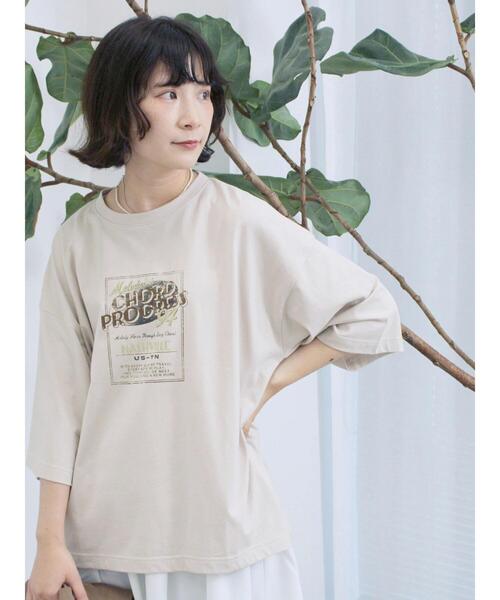 Samansa Mos2 blue（サマンサモスモスブルー）の「ヴィンテージ風プリントTシャツ（Tシャツ/カットソー・レディース・ブラウン/チャコールグレー/ライトベージュ・F）」の20枚目の写真