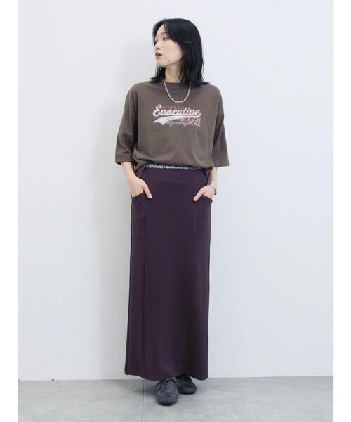 Samansa Mos2 blue(サマンサモスモスブルー)の「ヴィンテージ風プリントTシャツ(Tシャツ/カットソー・レディース・ブラウン/チャコールグレー/ライトベージュ・F)」の14枚目の写真