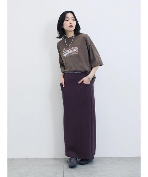 Samansa Mos2 blue(サマンサモスモスブルー)の「ヴィンテージ風プリントTシャツ(Tシャツ/カットソー・レディース・ブラウン/チャコールグレー/ライトベージュ・F)」の15枚目の写真