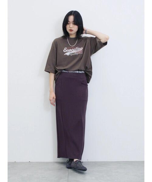 Samansa Mos2 blue(サマンサモスモスブルー)の「ヴィンテージ風プリントTシャツ(Tシャツ/カットソー・レディース・ブラウン/チャコールグレー/ライトベージュ・F)」の20枚目の写真