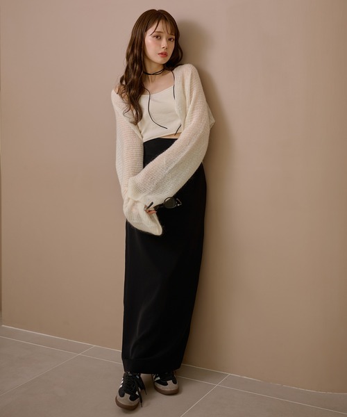 LAULEN(ローレン)の「loose knit bolero cardigan /ルーズショートボレロニットカーディガン(カーディガン/ボレロ・レディース・ベージュ/ブラック/アイボリー・FREE)」の6枚目の写真