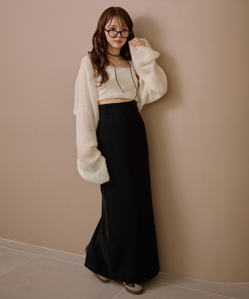 LAULEN(ローレン)の「loose knit bolero cardigan /ルーズショートボレロニットカーディガン(カーディガン/ボレロ・レディース・ベージュ/ブラック/アイボリー・FREE)」の7枚目の写真