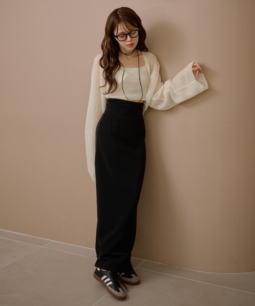 LAULEN(ローレン)の「loose knit bolero cardigan /ルーズショートボレロニットカーディガン(カーディガン/ボレロ・レディース・ベージュ/ブラック/アイボリー・FREE)」の9枚目の写真