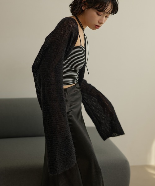 LAULEN(ローレン)の「loose knit bolero cardigan /ルーズショートボレロニットカーディガン(カーディガン/ボレロ・レディース・ベージュ/ブラック/アイボリー・FREE)」の11枚目の写真