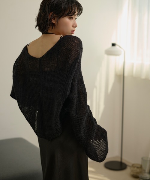 LAULEN(ローレン)の「loose knit bolero cardigan /ルーズショートボレロニットカーディガン(カーディガン/ボレロ・レディース・ベージュ/ブラック/アイボリー・FREE)」の12枚目の写真