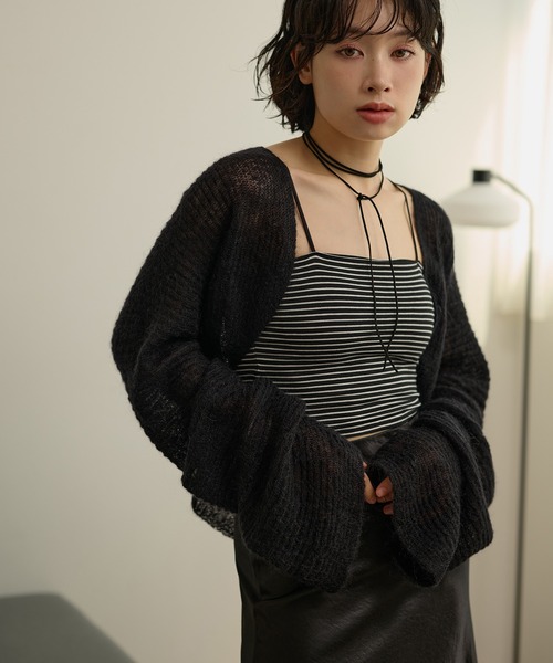 LAULEN(ローレン)の「loose knit bolero cardigan /ルーズショートボレロニットカーディガン(カーディガン/ボレロ・レディース・ベージュ/ブラック/アイボリー・FREE)」の14枚目の写真