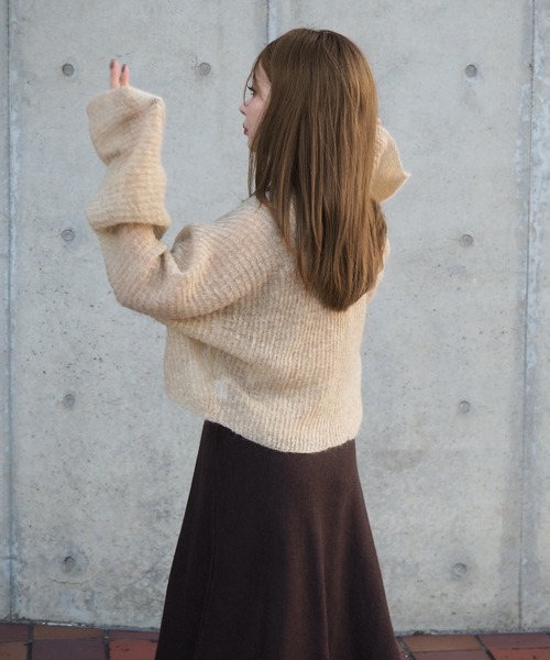 LAULEN(ローレン)の「loose knit bolero cardigan /ルーズショートボレロニットカーディガン(カーディガン/ボレロ・レディース・ベージュ/ブラック/アイボリー・FREE)」の20枚目の写真