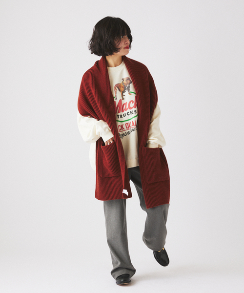 JOURNAL STANDARD relume(ジャーナルスタンダード レリューム)の「ハミルトン ウール ガーター マフラー(マフラー・メンズ・レンガ/グレー/ブラック系その他/パープル・FREE)」の7枚目の写真