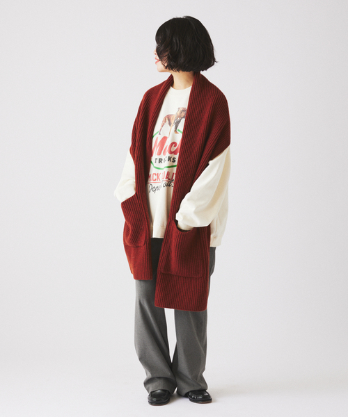 JOURNAL STANDARD relume(ジャーナルスタンダード レリューム)の「ハミルトン ウール ガーター マフラー(マフラー・メンズ・レンガ/グレー/ブラック系その他/パープル・FREE)」の8枚目の写真