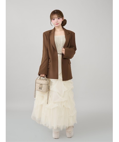 ランダムタックチュールロングスカート（スカート）｜Darich