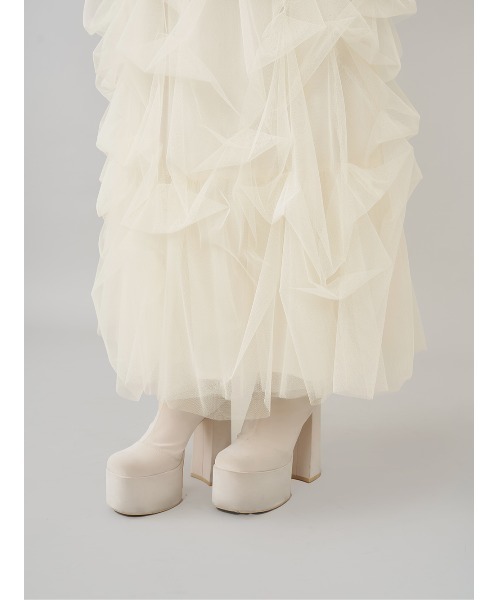 ランダムタックチュールロングスカート（スカート）｜Darich