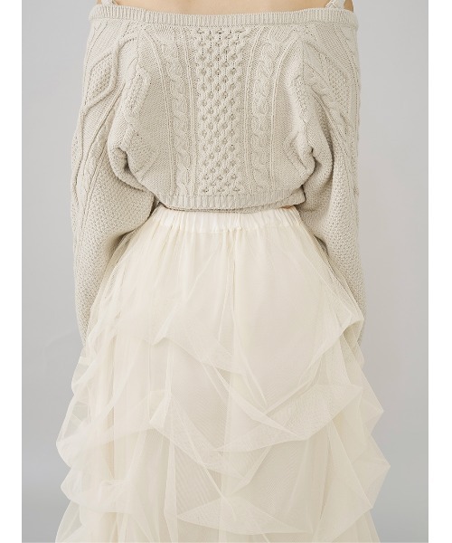 ランダムタックチュールロングスカート（スカート）｜Darich