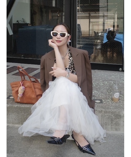 ランダムタックチュールロングスカート（スカート）｜Darich