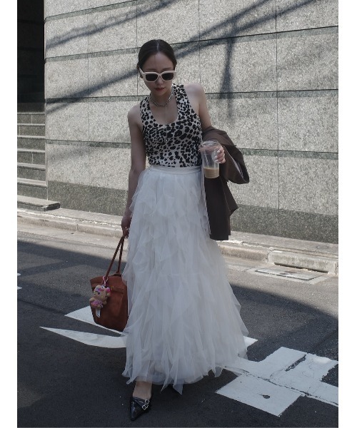 ランダムタックチュールロングスカート（スカート）｜Darich