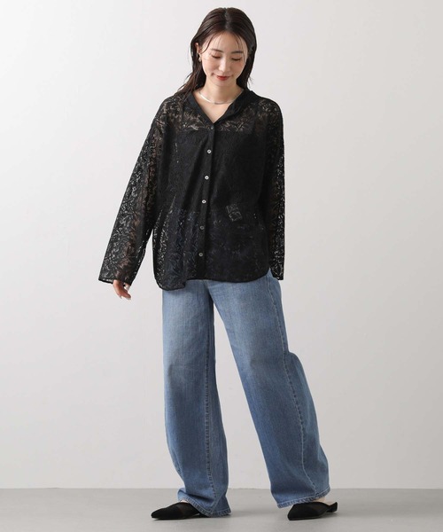 Gready Brilliant（グレディブリリアン）の「コードレースパーカーブラウス（シャツ/ブラウス・レディース・ブラック/アイボリー・38）」の15枚目の写真