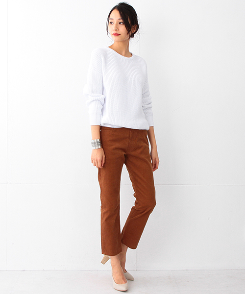 VONDEL（フォンデル）の「【CLASSY.7月号掲載】VONDEL / HUG コーデュロイパンツ（デニムパンツ・レディース・ホワイト系その他/ブラウン・26inch/24inch/25inch）」の10枚目の写真