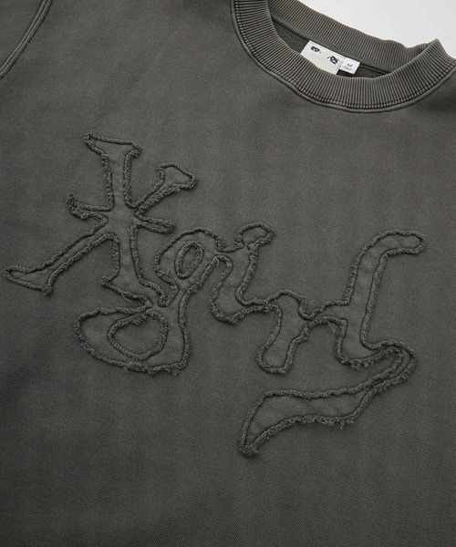 X-girl(エックスガール)の「DISTORTED LOGO PATCH FADED SWEAT TOP(スウェット・レディース・ブラック/ブラウン/ピンク・S/M/L)」の11枚目の写真