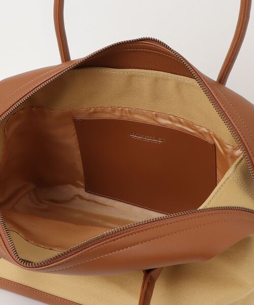 THEATRE PRODUCTS（シアタープロダクツ）の「キャンバスコンビハンドバッグＬ（ボストンバッグ・レディース・ブラウン/ブラック・FREE）」の5枚目の写真