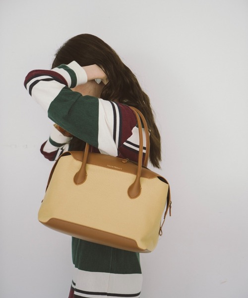 THEATRE PRODUCTS（シアタープロダクツ）の「キャンバスコンビハンドバッグＬ（ボストンバッグ・レディース・ブラウン/ブラック・FREE）」の7枚目の写真