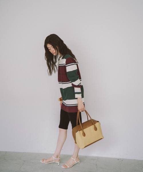 THEATRE PRODUCTS（シアタープロダクツ）の「キャンバスコンビハンドバッグＬ（ボストンバッグ・レディース・ブラウン/ブラック・FREE）」の9枚目の写真