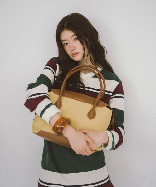 THEATRE PRODUCTS（シアタープロダクツ）の「キャンバスコンビハンドバッグＬ（ボストンバッグ・レディース・ブラウン/ブラック・FREE）」の11枚目の写真