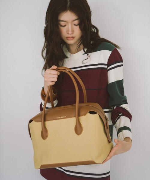 THEATRE PRODUCTS（シアタープロダクツ）の「キャンバスコンビハンドバッグＬ（ボストンバッグ・レディース・ブラウン/ブラック・FREE）」の12枚目の写真