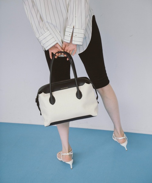 THEATRE PRODUCTS（シアタープロダクツ）の「キャンバスコンビハンドバッグＬ（ボストンバッグ・レディース・ブラウン/ブラック・FREE）」の17枚目の写真