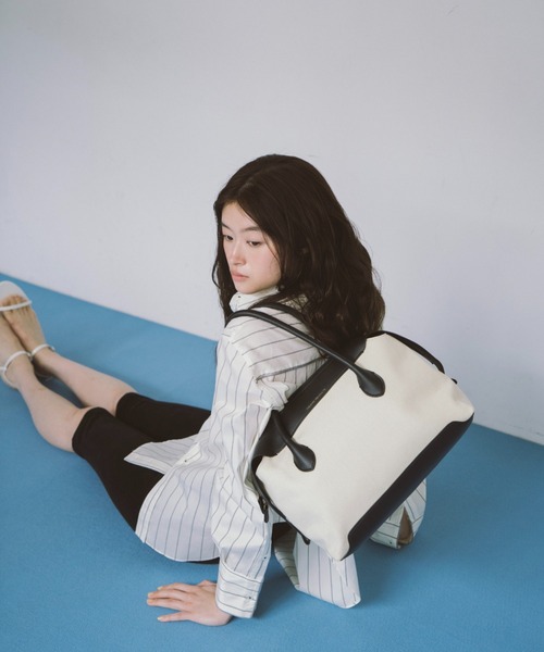 THEATRE PRODUCTS（シアタープロダクツ）の「キャンバスコンビハンドバッグＬ（ボストンバッグ・レディース・ブラウン/ブラック・FREE）」の18枚目の写真