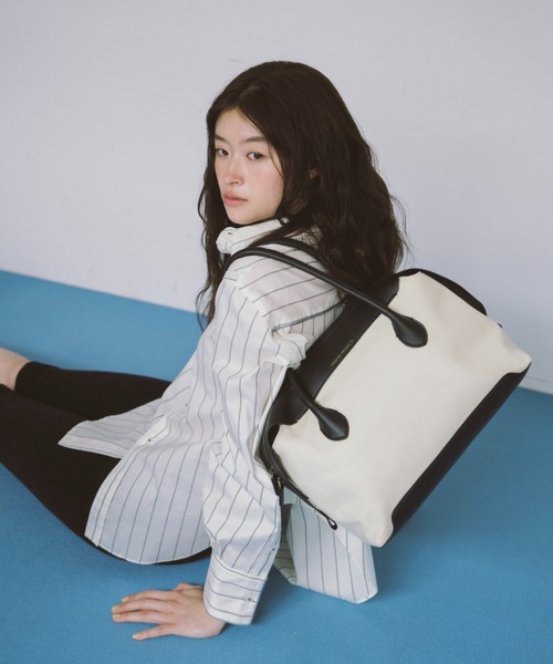 THEATRE PRODUCTS（シアタープロダクツ）の「キャンバスコンビハンドバッグＬ（ボストンバッグ・レディース・ブラウン/ブラック・FREE）」の19枚目の写真