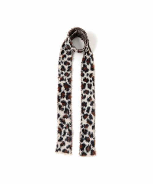 Ray BEAMS（レイビームス）の「スリム 柄 マフラー（マフラー・レディース・ホワイト/ダークブラウン・ONE SIZE）」の12枚目の写真