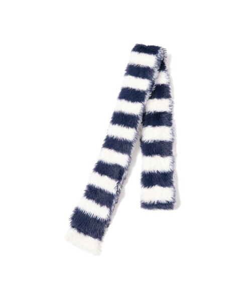 Ray BEAMS（レイビームス）の「スリム 柄 マフラー（マフラー・レディース・ホワイト/ダークブラウン・ONE SIZE）」の8枚目の写真