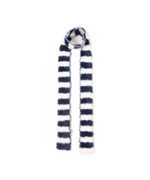 Ray BEAMS（レイビームス）の「スリム 柄 マフラー（マフラー・レディース・ホワイト/ダークブラウン・ONE SIZE）」の6枚目の写真