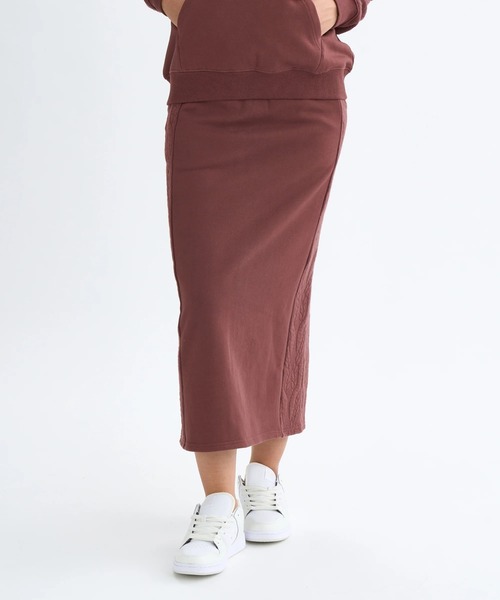 BILLABONG(ビラボン)の「BILLABONG レディース QUILT MIX LONG SKIRT スカート 【2025年秋冬モデル】/ビラボンセットアップ対応サイド切り替えデザインスウェットロングスカート(スカート・レディース・オフホワイト/ホワイト/ブラウン系その他・LARGE/MEDIUM)」の3枚目の写真
