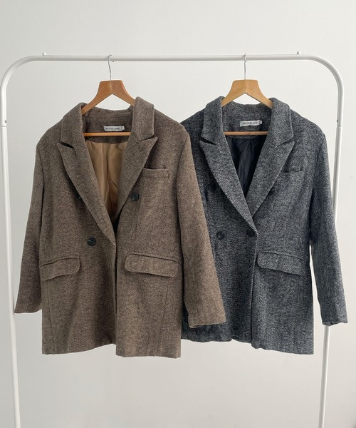 Futier land（フューティアランド）の「袖ボタンテーラードジャケット（テーラードジャケット・レディース・ブラック/ブラウン・MEDIUM/LARGE）」の19枚目の写真