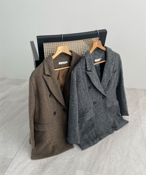 Futier land（フューティアランド）の「袖ボタンテーラードジャケット（テーラードジャケット・レディース・ブラック/ブラウン・MEDIUM/LARGE）」の17枚目の写真