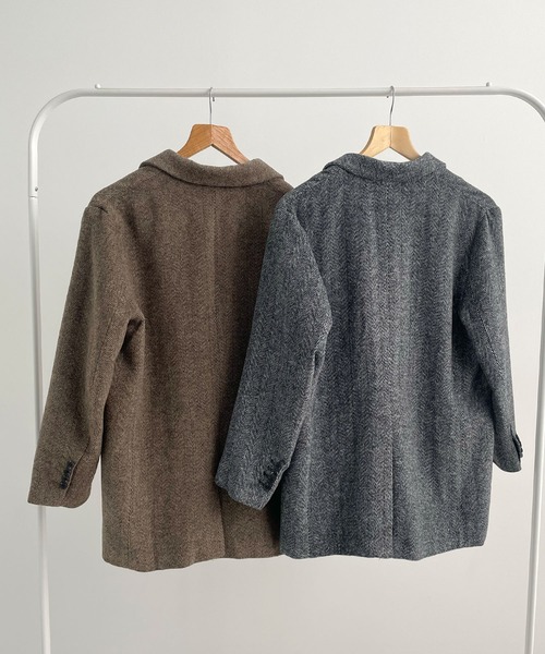 Futier land（フューティアランド）の「袖ボタンテーラードジャケット（テーラードジャケット・レディース・ブラック/ブラウン・MEDIUM/LARGE）」の20枚目の写真