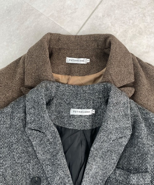 Futier land（フューティアランド）の「袖ボタンテーラードジャケット（テーラードジャケット・レディース・ブラック/ブラウン・MEDIUM/LARGE）」の21枚目の写真