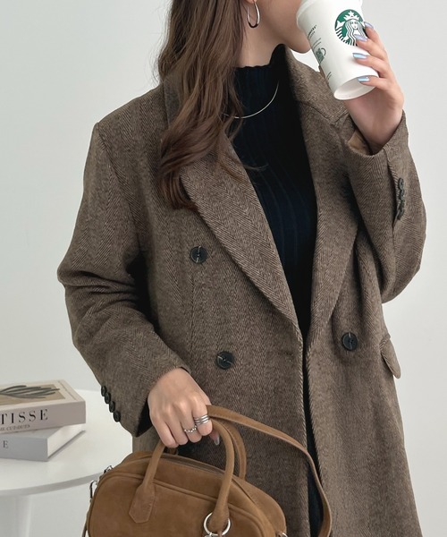 Futier land（フューティアランド）の「袖ボタンテーラードジャケット（テーラードジャケット・レディース・ブラック/ブラウン・MEDIUM/LARGE）」の10枚目の写真